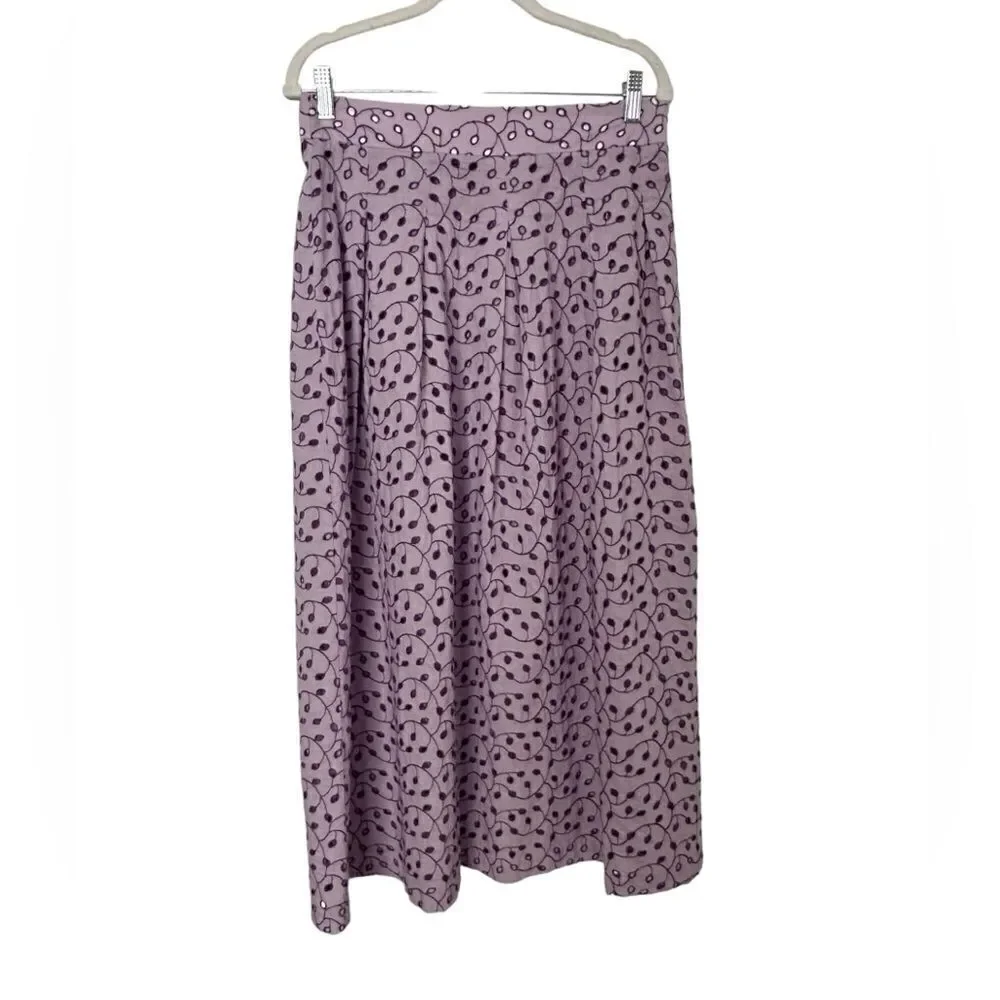 Momoni Zelda Maxi Skirt in Lilac Eyelet| Size 8 - Picture 4 of 10